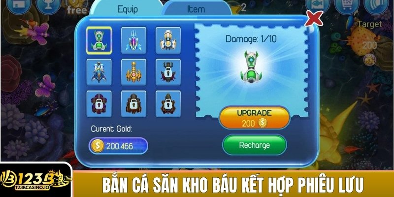 Bắn cá săn kho báu kết hợp yếu tố phiêu lưu và săn thưởng