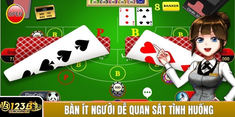 Bí Quyết Chơi Casino 123b Giúp Bạn Thắng Như Cao Thủ 4 Bàn ít người giúp dễ quan sát và phân tích tình huống